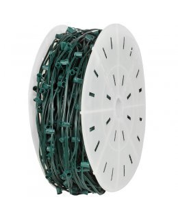 CL15085 E17-C9 Light Stringer Spool, 1000' Length, 12" Spacing, Green Wire